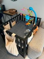 Zwarte baby box / park in zeer goede staat, Kinderen en Baby's, Babyparken, Ophalen, Zo goed als nieuw, Boxkleed