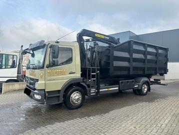 Mercedes Atego 1524 Haakarm Met Palfinger Kraan, Auto's, Euro 5, Zwart, Mercedes-Benz, Particulier
