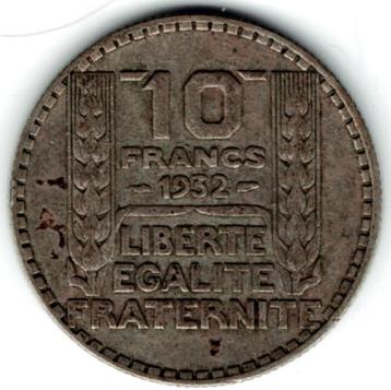10 francs Frankrijk 1932 zilver (.680) beschikbaar voor biedingen
