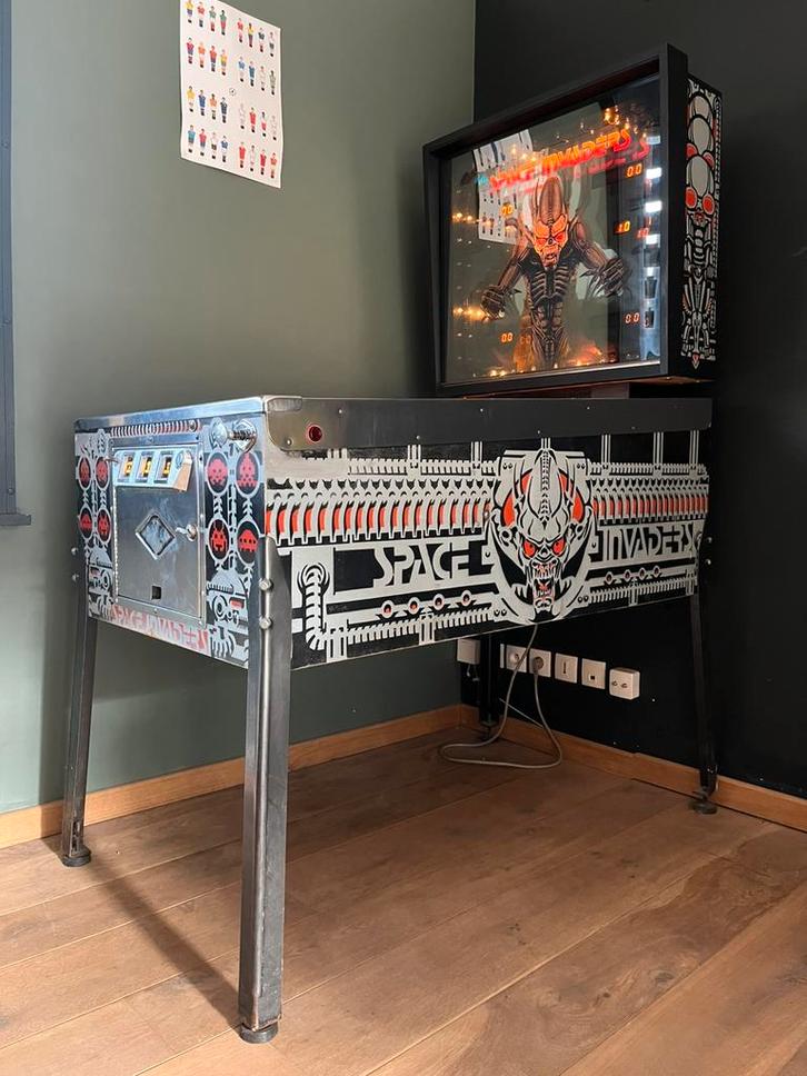 Flipper/Flipperkast Space Invaders in goede algemene staat, Verzamelen, Automaten | Flipperkasten, Gebruikt, Overige soorten, Flipperkast