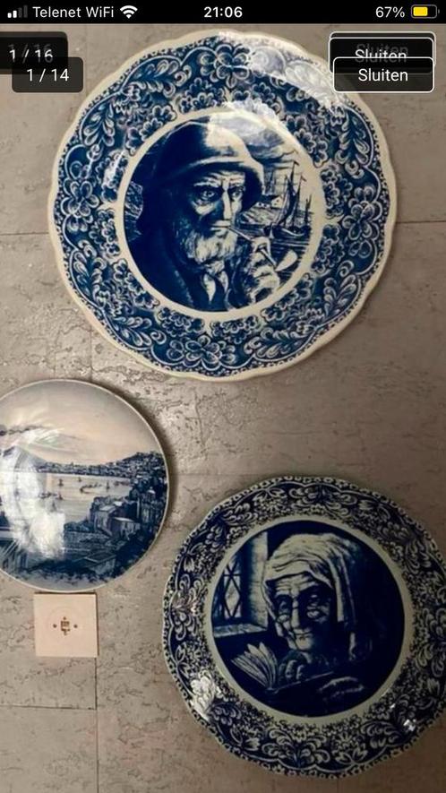 3 borden Boch La Louviere en Delfts mooie staat, Antiek en Kunst, Antiek | Wandborden en Tegels, Ophalen of Verzenden