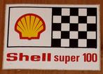 Vintage sticker Shell super 100 olie retro autocollant, Verzamelen, Stickers, Auto of Motor, Ophalen of Verzenden, Zo goed als nieuw