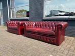 Chesterfield 3+2 zit zetels oxblood rood GRATIS GELEVERD!, Leer, Ophalen of Verzenden