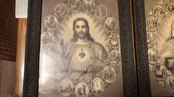 Religieuze prenten uit de oude doos beschikbaar voor biedingen
