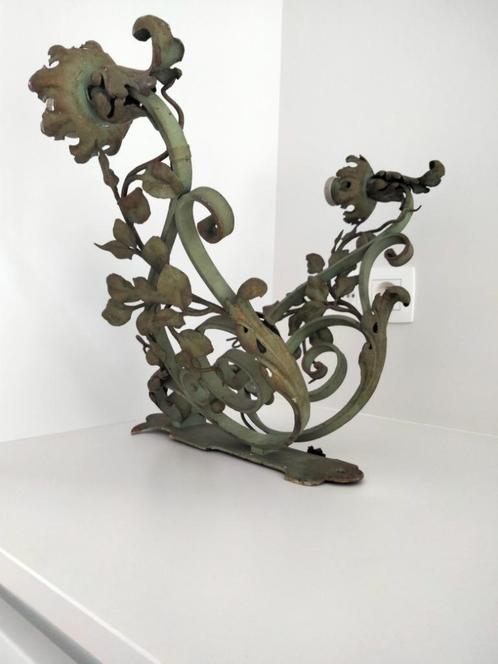 Art Nouveau Jugendstil ijzeren wandlamp lamp, Antiek en Kunst, Antiek | Verlichting, Ophalen of Verzenden