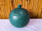 Vintage groene keramische bonbonnière / doos uit 1950, Antiek en Kunst, Antiek | Keramiek en Aardewerk, Ophalen of Verzenden