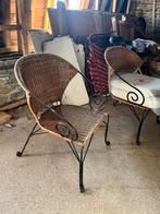 Fauteuil rotin et fer forgé, Huis en Inrichting, Stoelen, Ophalen, Gebruikt, Twee, Zwart