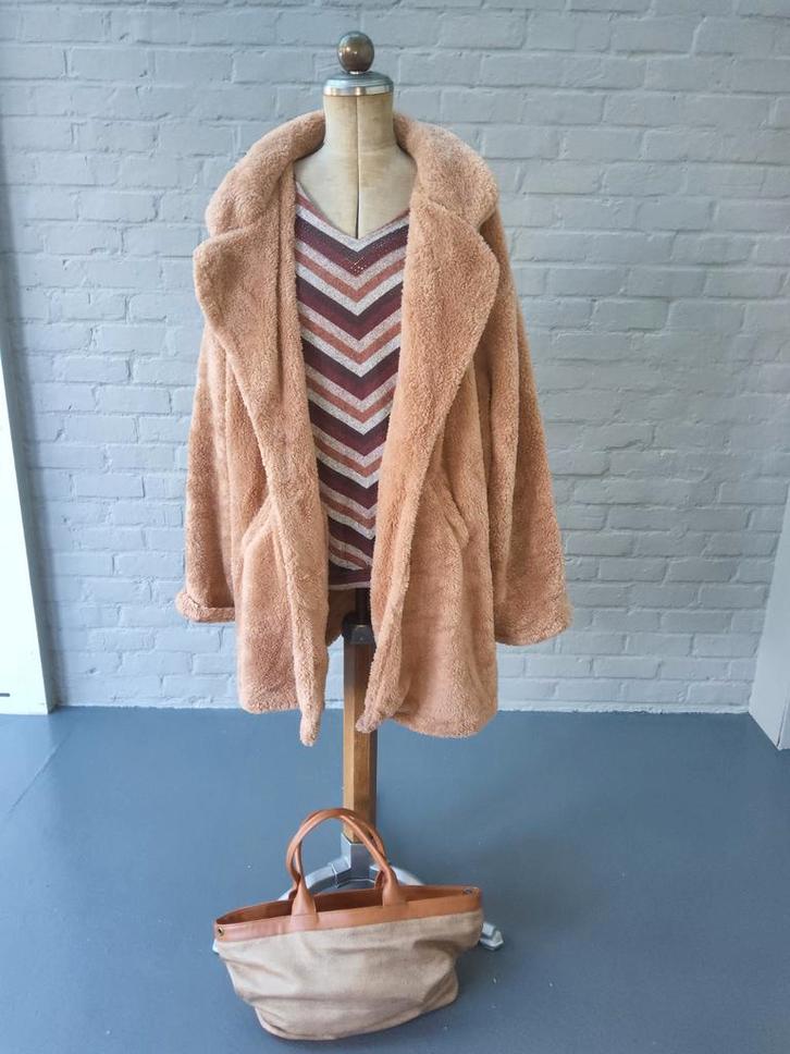 Manteau en peluche doux 52, Vêtements | Femmes, Vestes | Hiver, Porté, Taille 46/48 (XL) ou plus grande, Brun, Enlèvement ou Envoi