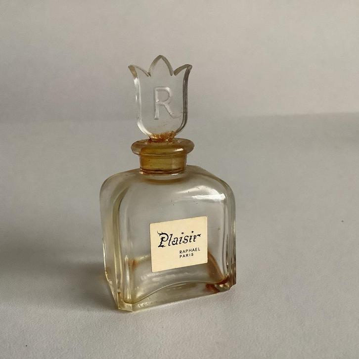 Flacon de parfum miniature vintage de Plaisir par Raphael, Collections, Parfums, Utilisé, Miniature, Enlèvement ou Envoi