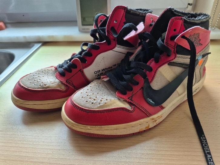 Jordan 1 retro high off white chicago maat 40, Kleding | Heren, Schoenen, Gedragen, Sneakers, Overige kleuren, Ophalen of Verzenden