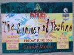 Flyers The Summer Of Techno @ Cherry Moon (Lokeren), Autres types, Utilisé, Enlèvement ou Envoi