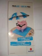 Suzuki prijslijst 2009 Brochure Catalogue Prospekt, Livres, Autos | Brochures & Magazines, Envoi, Neuf, Autres marques