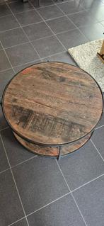 Industrieel/ landelijk salontafel rond, Huis en Inrichting, Tafels | Salontafels, Ophalen, 50 tot 100 cm, Rond, 50 tot 100 cm