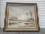 huile sur toile paysage signe jules lepage, Antiek en Kunst, Ophalen of Verzenden