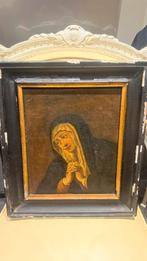 Peint.XVIIIe siècle « Vierge en prière » — toile sur panneau, Antiquités & Art, Enlèvement ou Envoi