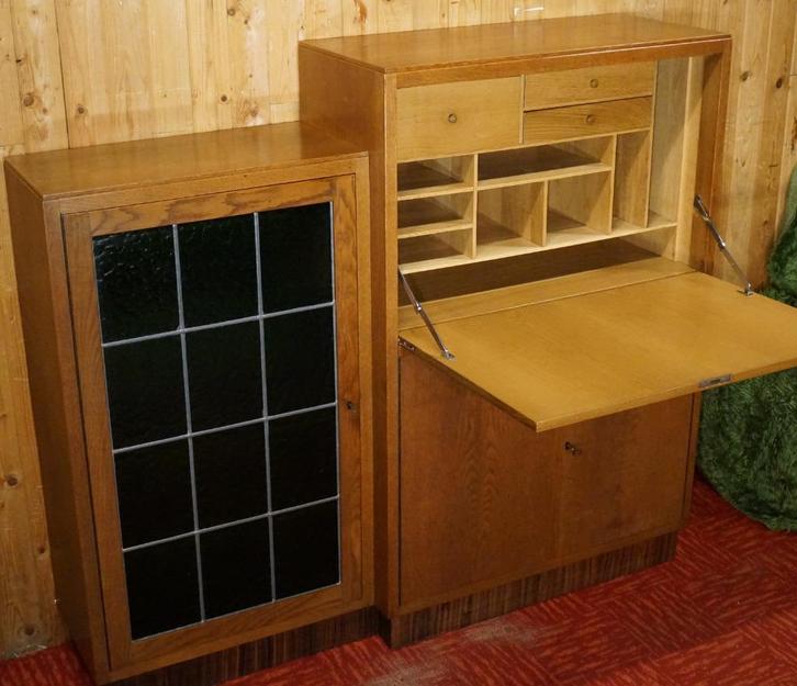 Art Deco Amsterdamse  Secretaire vitrine buffet dressoir Mac, Antiek en Kunst, Antiek | Kantoor en Zakelijk, Ophalen