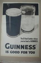 oude reclame knipsel jaren '30 : Guinness is good for you, Autres marques, Autres types, Utilisé, Enlèvement ou Envoi