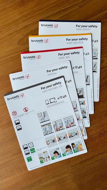 Brussels Airlines volledige vloot safety cards *MINT*