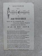 oud communieprentje Jette Saint-Pierre 1907, Verzamelen, Bidprentjes en Rouwkaarten, Verzenden