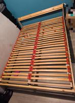 Encadrement lit 2 personnes + sommier a latte, Beige, Bois, Enlèvement, 200 cm