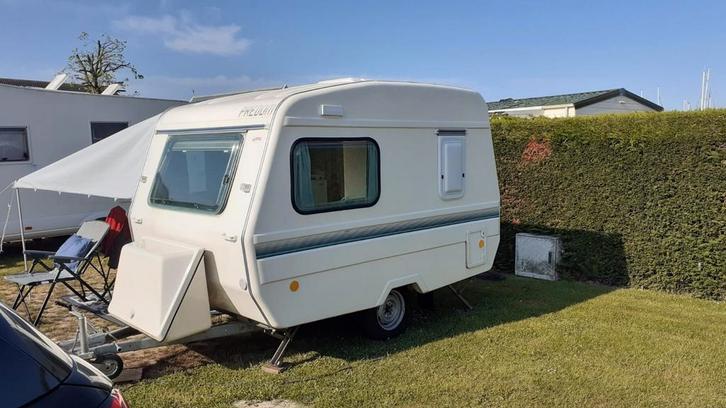 Tk Predom 126 nt (met badkamer), Caravans en Kamperen, Caravans, Particulier, Predom, Fietsenrek, Koelkast, Luifel, Ophalen
