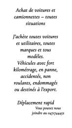 Achat de tout type de voiture, Tickets & Billets, Réductions & Chèques cadeaux
