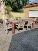 Royal teak tafel, stoelen & ligbed, Ophalen, Gebruikt