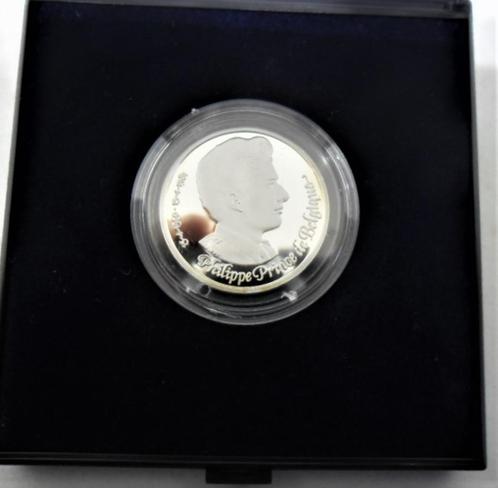 Médaille super en argent prince Philippe 1960-1981, Timbres & Monnaies, Pièces & Médailles, Argent, Enlèvement ou Envoi