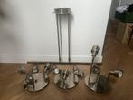 Mooie set van 4 plafondlampen in inox, Ophalen, Zo goed als nieuw, Metaal, Modern