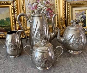 Verzilverd thee- en koffieservies, GERHARDI & CO, ~1930 beschikbaar voor biedingen