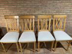 4 Chaises en bois, Maison & Meubles, Chaises, Enlèvement, Utilisé, Tissus, Quatre