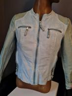 Mooie pastel blauwe jacket bikersvest Medium met rits, Ophalen of Verzenden, Zo goed als nieuw