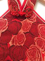 Mooie lange jurk kleed rood goud rozen Oosters mt XS Nieuw, Nieuw, Ophalen of Verzenden, Maat 34 (XS) of kleiner, Rood