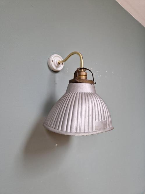Wandlamp met zwanenhals van gemercuriseerd glas, 1930, Antiek en Kunst, Antiek | Verlichting, Ophalen of Verzenden