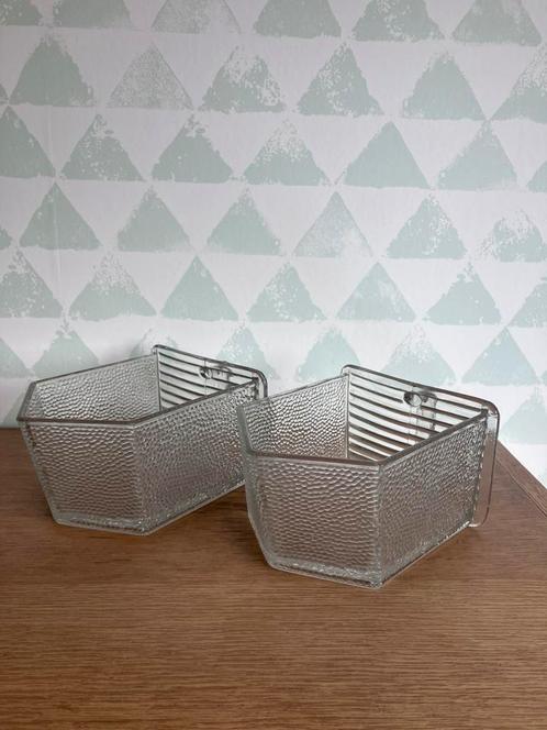Poncet - 2 grote glazen schuiven voor voorraadkast, Antiek en Kunst, Antiek | Glaswerk en Kristal, Ophalen of Verzenden