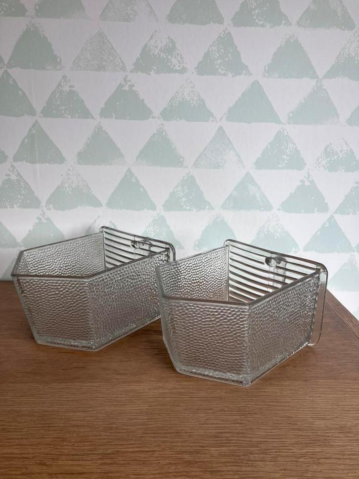 Poncet - 2 grote glazen schuiven voor voorraadkast, Antiek en Kunst, Antiek | Glaswerk en Kristal, Ophalen of Verzenden
