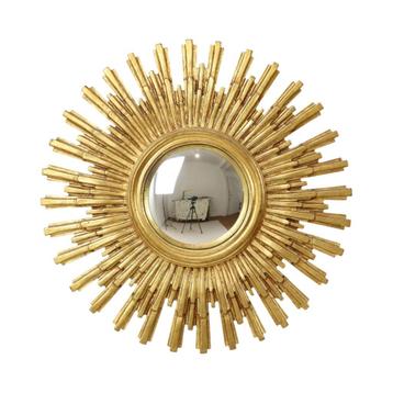 Grote Gouden Zonnespiegel Sunburst Resine Convex Schade 56cm beschikbaar voor biedingen