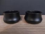 A - Lot de 2 photophores à bougie noir IKEA., Overige materialen, Zwart, Ophalen of Verzenden, Zo goed als nieuw