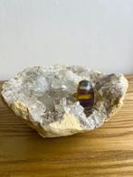Bague en fluorite, pierre précieuse, plaquée or, Femme ou Homme, Avec pierre précieuse, Autres matériaux, 17 à 18