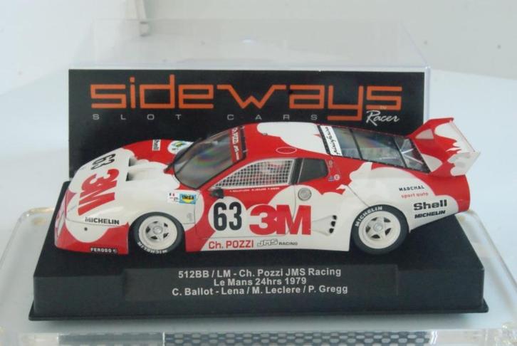 Racer sideways SW47 Ferrari 512BB / Lm #63 Jms 24H.LE Mans 1, Kinderen en Baby's, Speelgoed | Racebanen, Nieuw, Racebaan, Elektrisch