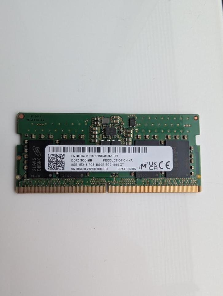 RAM DDR5 SODIMM – 15€, Informatique & Logiciels, Mémoire RAM, Utilisé, Laptop, 8 GB, DDR5, Enlèvement ou Envoi