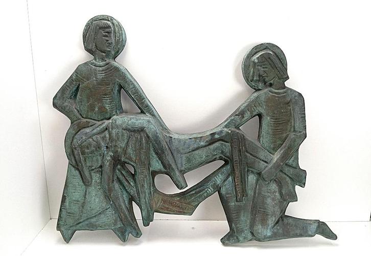 religieus brons Jezus beeld 19de eeuws, Antiek en Kunst, Antiek | Brons en Koper, Brons, Ophalen of Verzenden