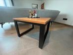 Salontafel met massief eiken tafelblad, Huis en Inrichting, Tafels | Eettafels, Ophalen, Vierkant, Zo goed als nieuw, Modern