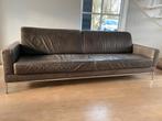 Magnifique grand ensemble de canapé en cuir gris foncé avec, Banc droit, Cuir, Utilisé, Enlèvement ou Envoi
