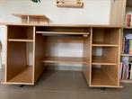 Bureau hout 140x60x75, Huis en Inrichting, Bureaus, Ophalen, Met wielen, Gebruikt, Bureau