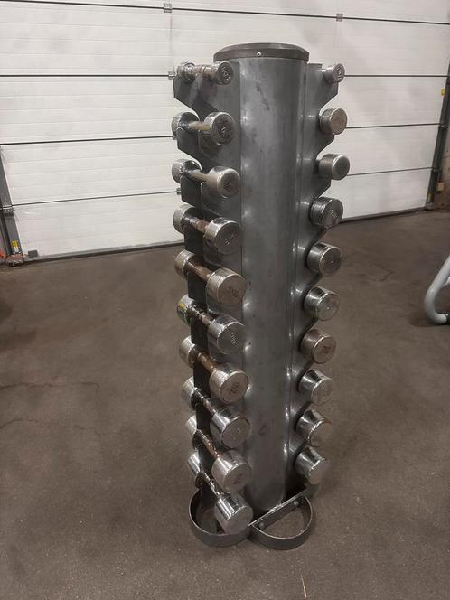 Chrome Dumbells 1kg t/m 10kg + Opbergrek, Sport en Fitness, Fitnessmaterialen, Gebruikt, Dumbbell, Ophalen