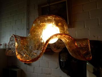 mid century Murano hanglamp amber bernstein kelk beschikbaar voor biedingen