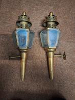 antieke koperen koets- of rijtuiglantaarn, Ophalen of Verzenden, Koper