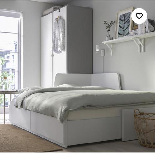 Ikea Flekke bedbank met 2 lades - zwart - 80x200 incl matras, Huis en Inrichting, Slaapkamer | Bedden, Zo goed als nieuw, Zwart