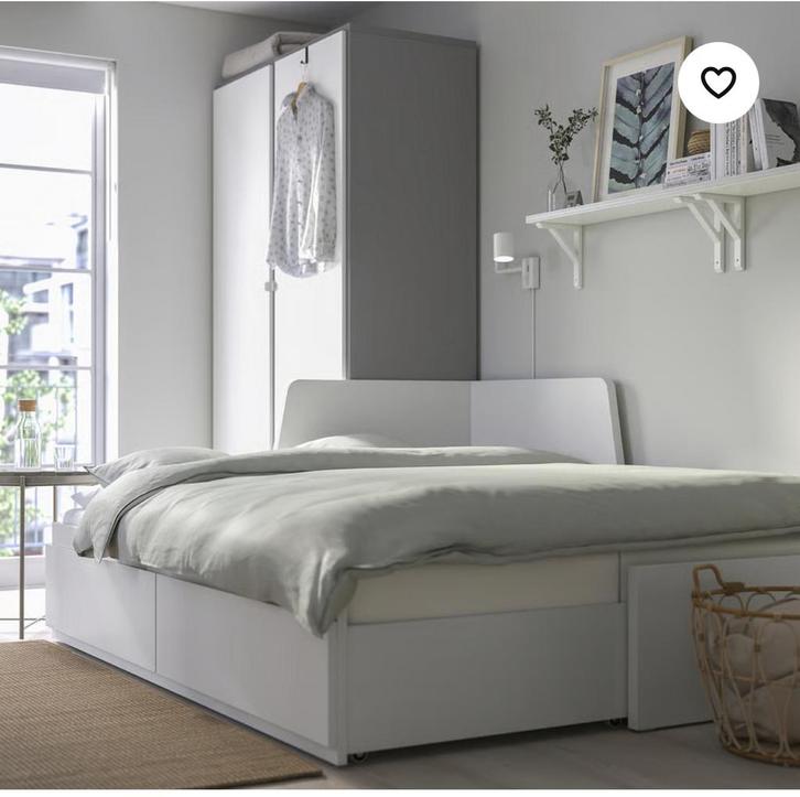 Ikea Flekke bedbank met 2 lades - zwart - 80x200 incl matras, Huis en Inrichting, Slaapkamer | Bedden, Zo goed als nieuw, Zwart